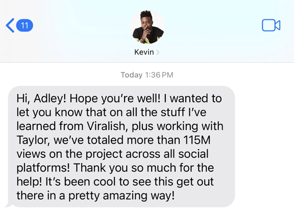 Kevin Olusola — totaled more than 115M views on the project across all social platforms